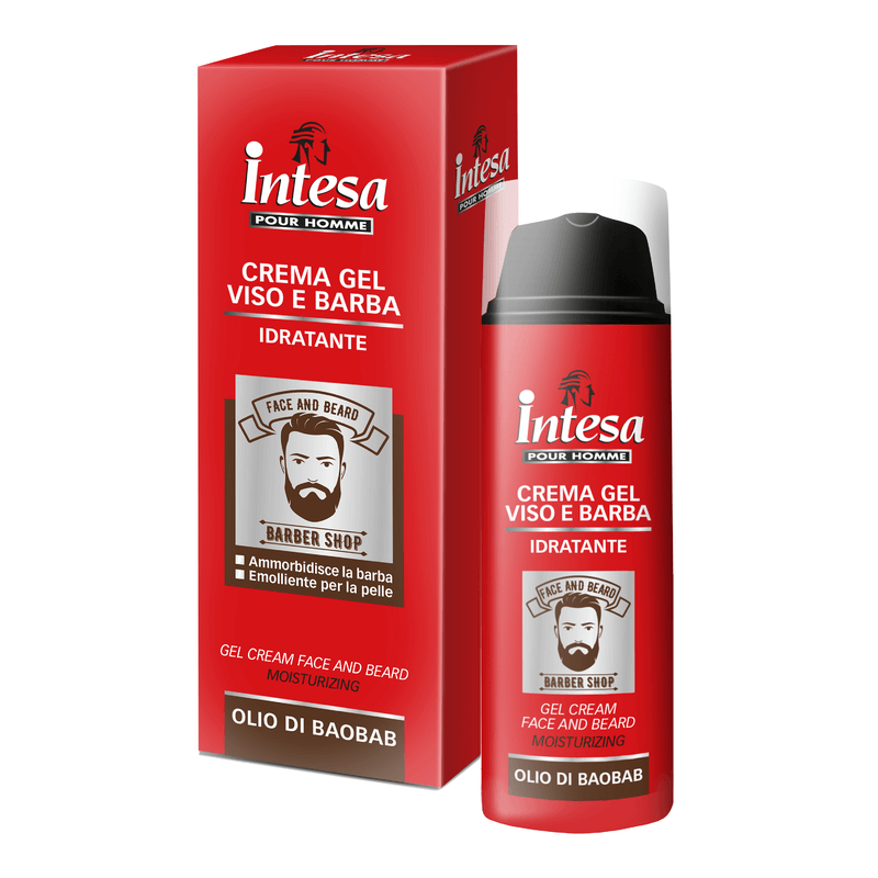 Гель-крем для лица и бороды увлажняющий с маслом баобаба 50 мл - INTESA